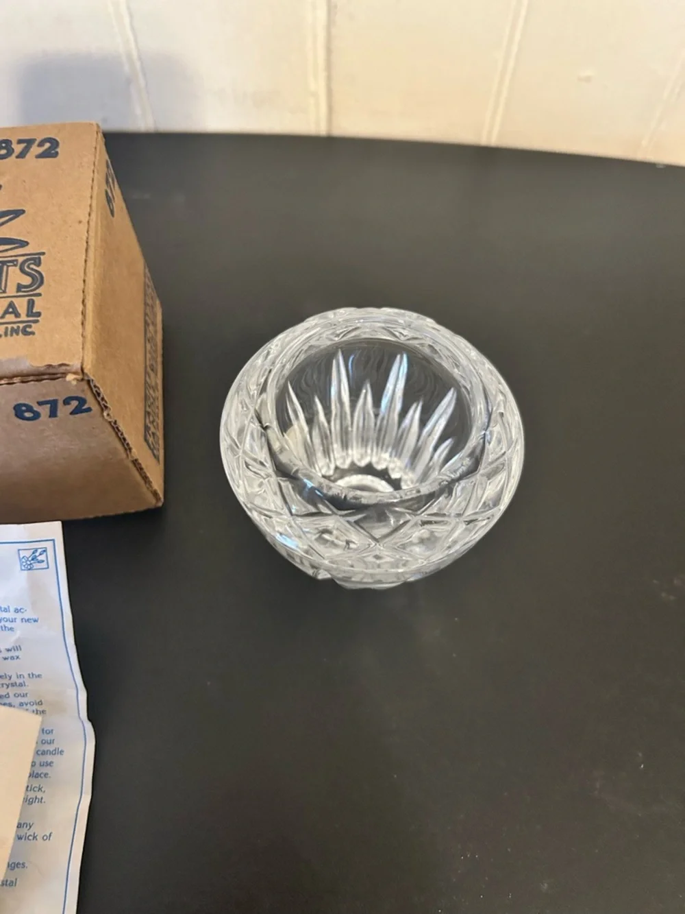 Nib Vintage Princess House “Candelite Vase Lead Crystal #872